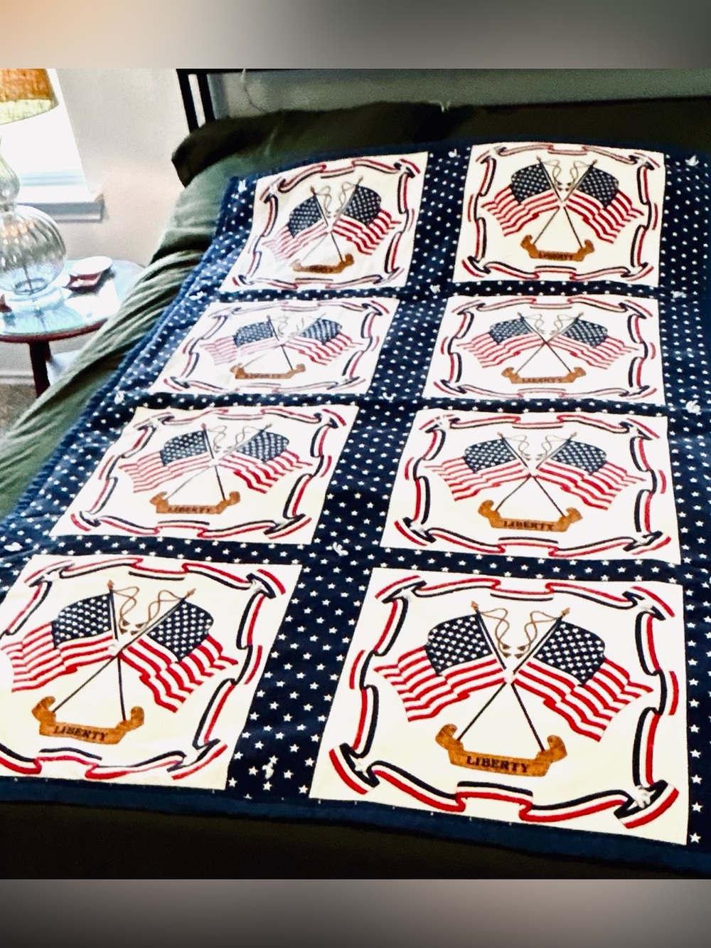 American Heritage Handcrafted Patriotic Quilt Stars & Stripes USA Flag
